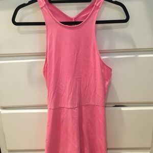 Pink cut out skater dress